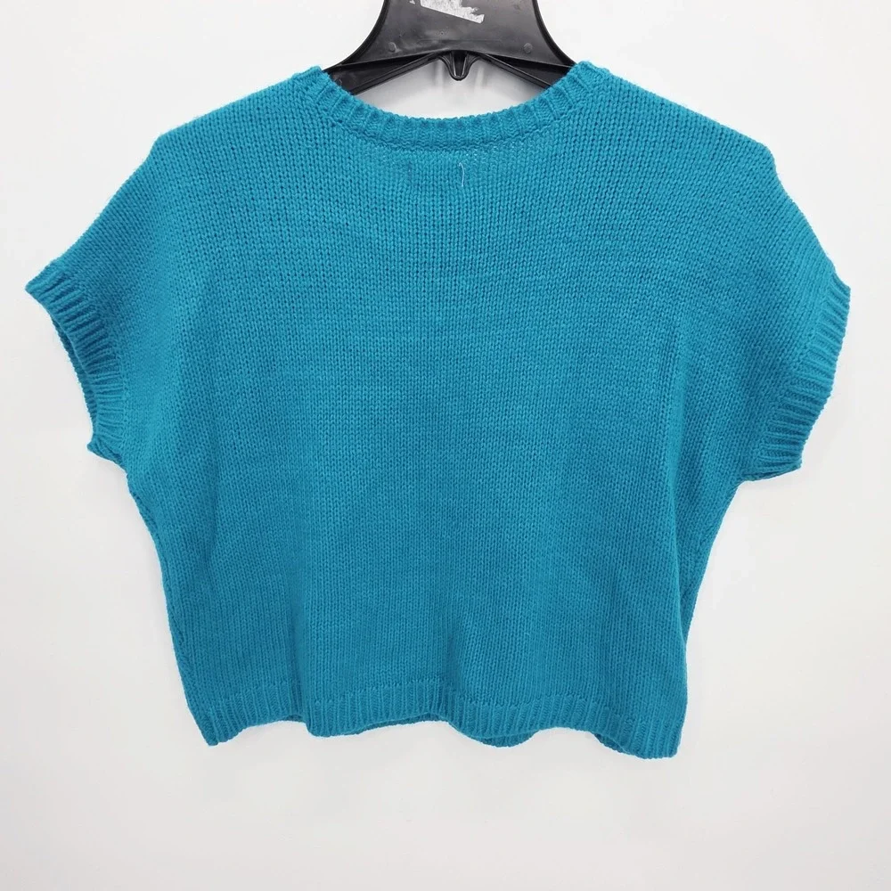 The Children's Place Sweater Short Sleeve Oversized Girl's Teal‎ Love Colorful